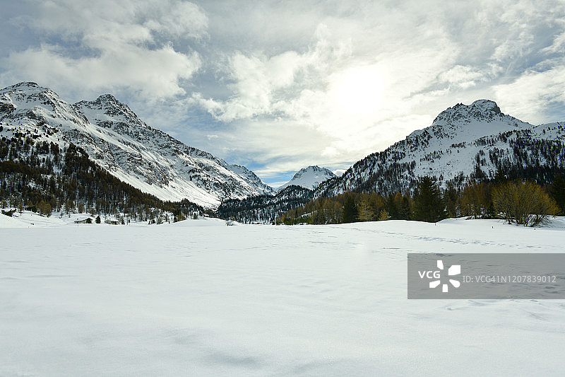 马洛亚越野滑雪道图片素材