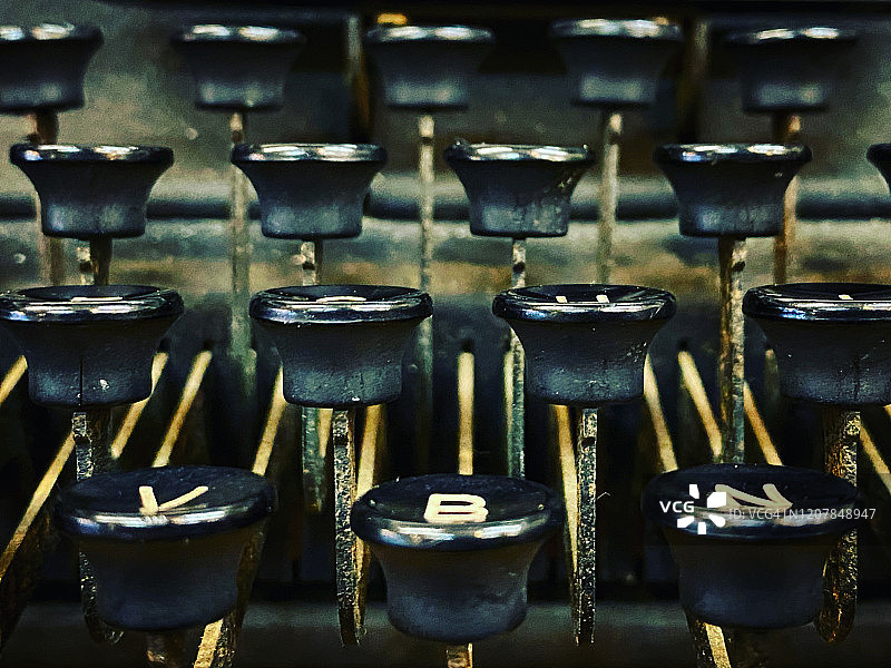 打字机按键特写图片素材