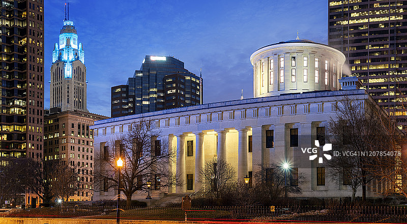 俄亥俄州议会大厦全景，哥伦布，俄亥俄州，美国图片素材