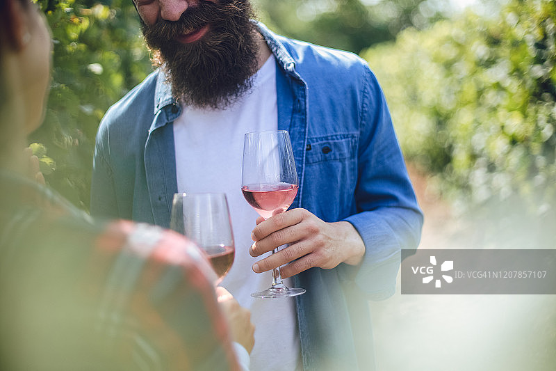 在葡萄园品酒图片素材