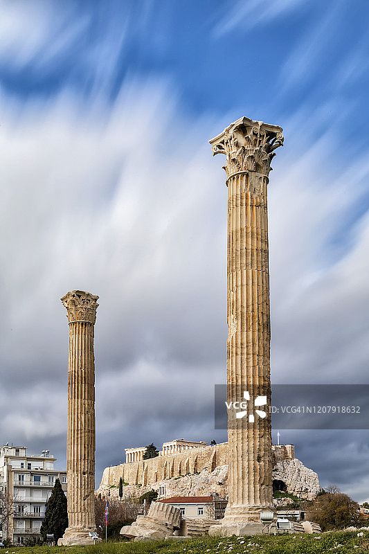 奥林匹亚宙斯神庙的柱子图片素材