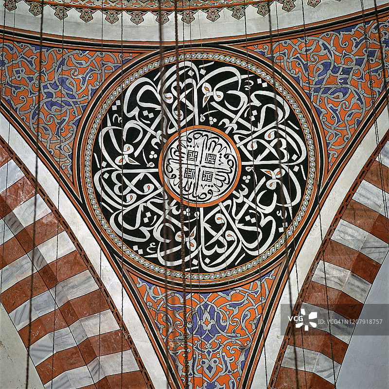 苏莱曼尼耶清真寺内部细节图片素材