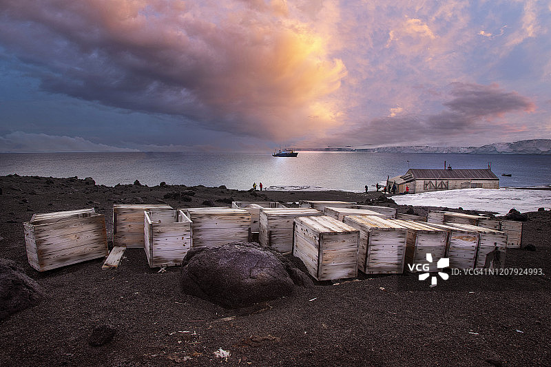 斯科特的棚屋，埃文斯角，罗斯岛，南极洲图片素材