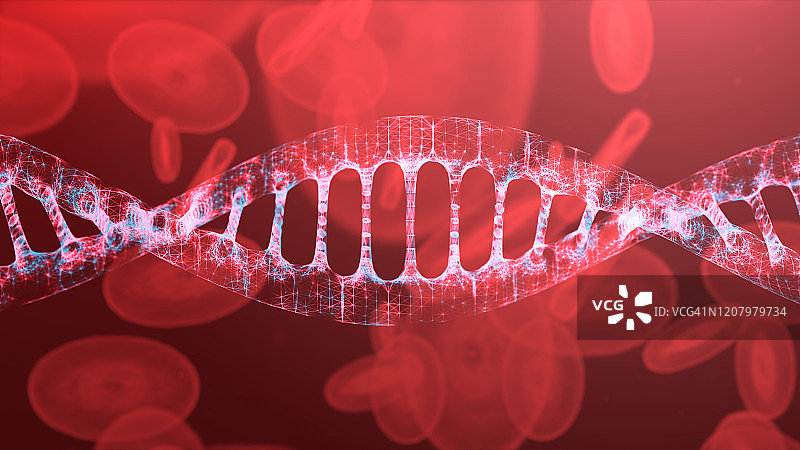 DNA血细胞未来科技数字设计抽象背景，适用于商业科技图片素材