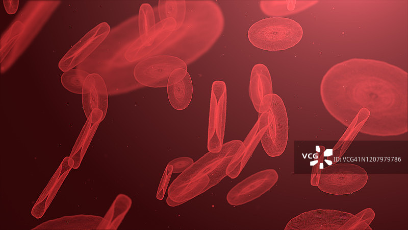 红色血细胞未来科技数字设计抽象背景，适用于商业科技图片素材