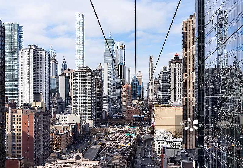从纽约罗斯福岛缆车看到的景色图片素材