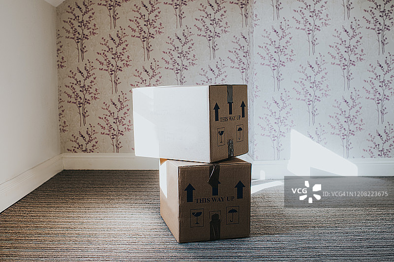 空房间里的盒子图片素材