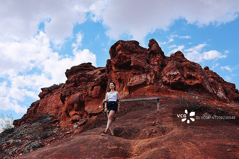 在阿根廷山区的游客图片素材