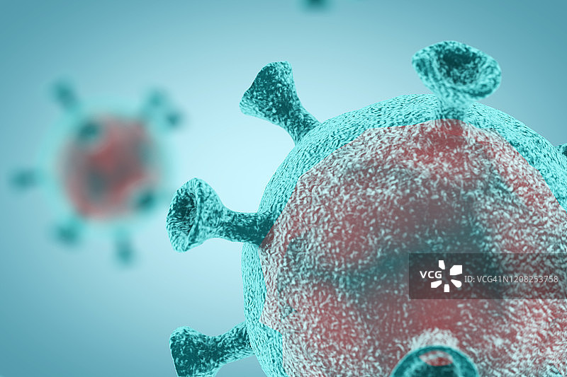 冠状病毒3D渲染图片素材