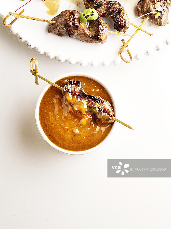 沙爹酱烤牛排图片素材