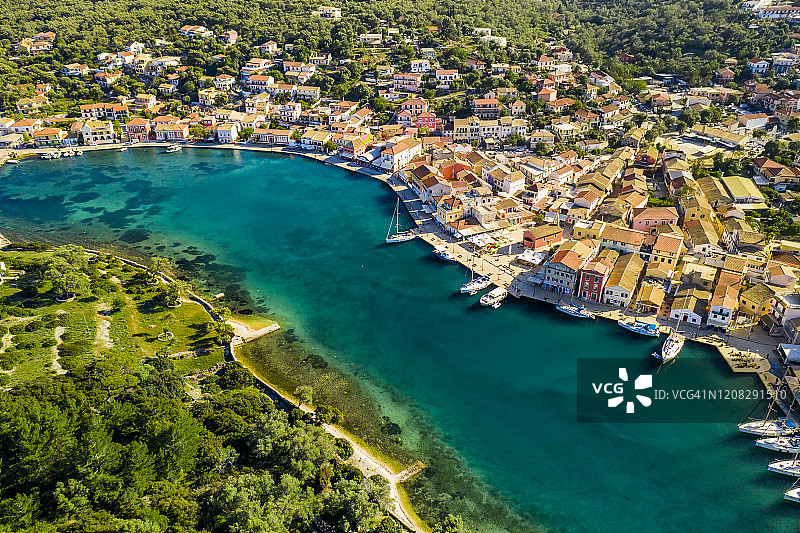 希腊帕克索斯岛首府盖奥斯鸟瞰图片素材