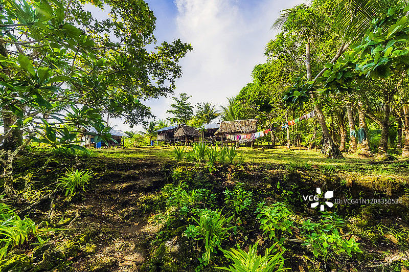 巴布亚新几内亚特罗布里恩群岛基塔瓦岛，小屋图片素材