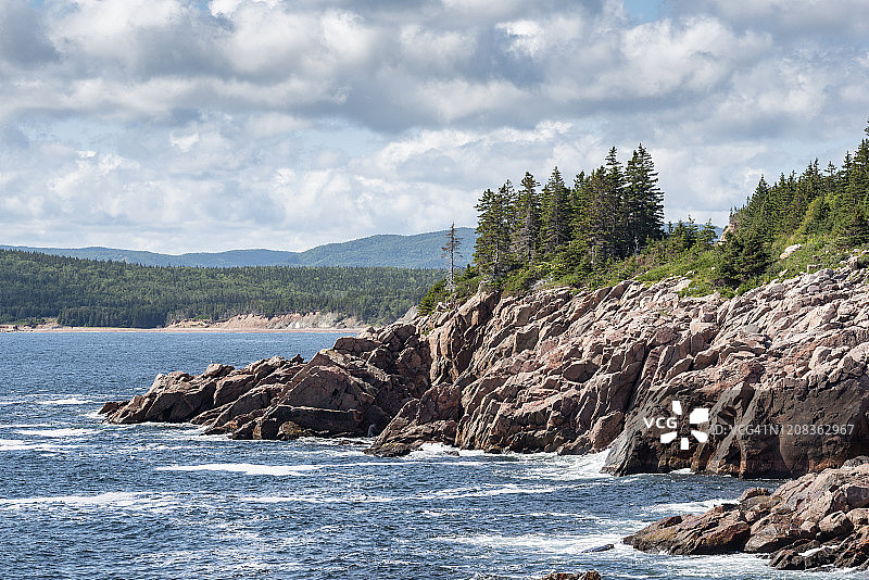 加拿大新斯科舍省Ingonish：布雷顿角高地国家公园的海岸风光图片素材
