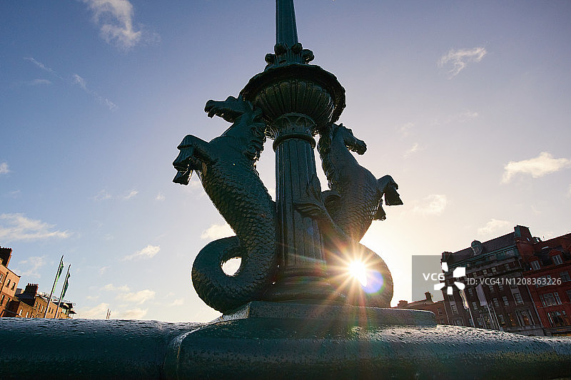 爱尔兰都柏林市的格拉attan桥图片素材