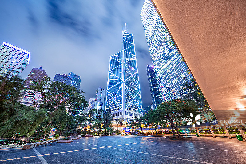 香港中央商务区现代金融摩天大楼层次照片图片素材
