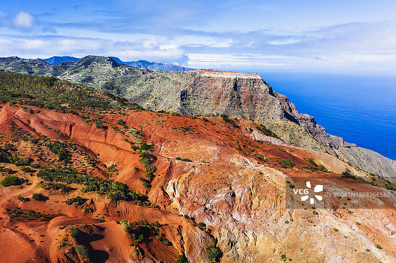 西班牙加那利群岛阿古洛，棕色侵蚀山坡图片素材
