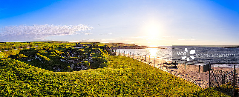 苏格兰奥克尼群岛斯卡拉布雷新石器时代遗址图片素材