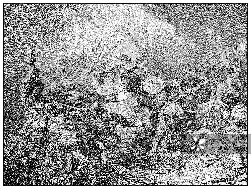 过去的伟人古董插图：黑斯廷斯的征服者威廉图片素材