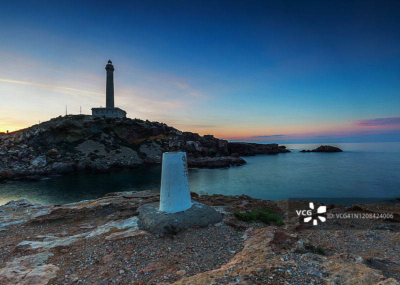 日落时分的帕洛斯角灯塔（西班牙）图片素材