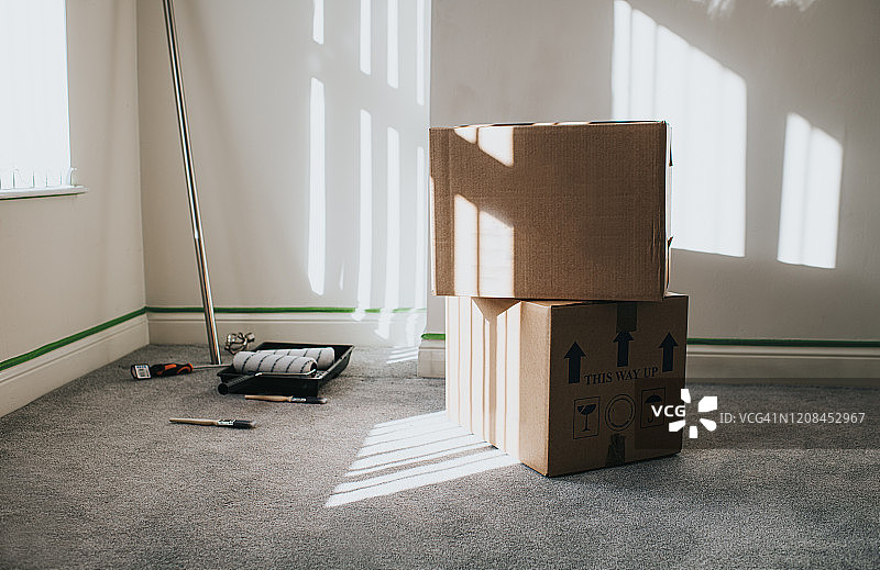 空房间里的盒子图片素材