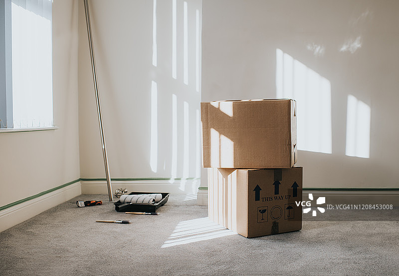 空房间里的盒子图片素材