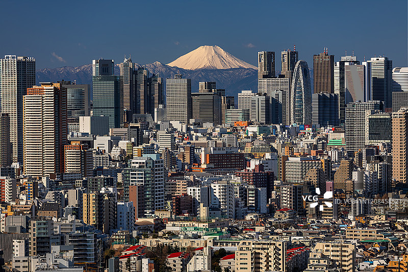 东京城市景观与富士山图片素材