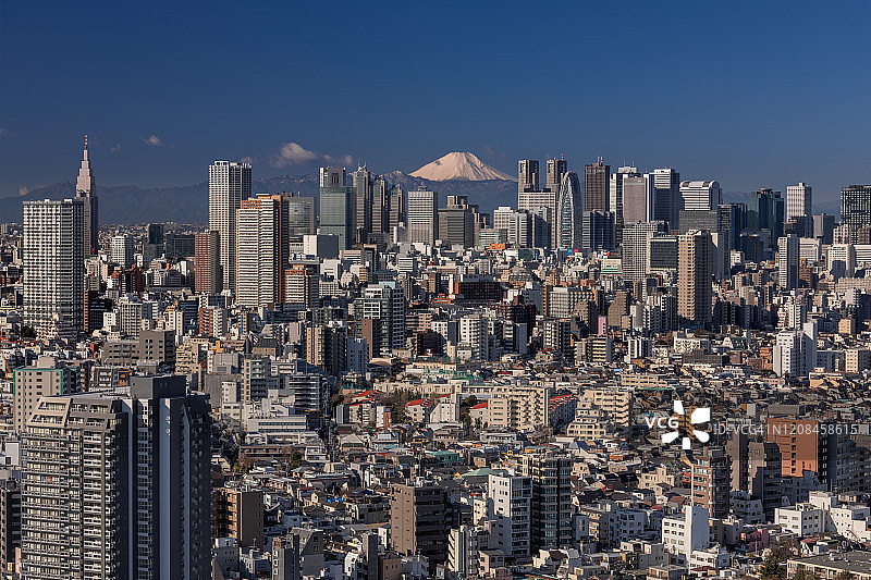 东京城市景观与富士山图片素材