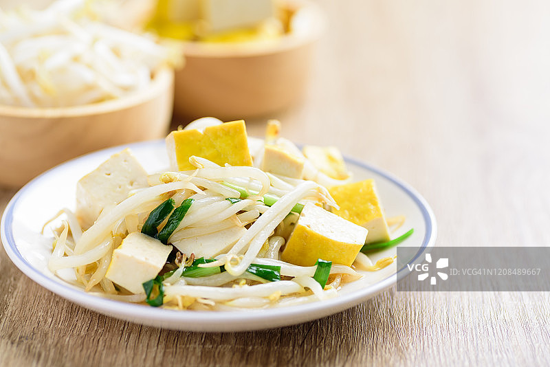 炒绿豆芽豆腐图片素材