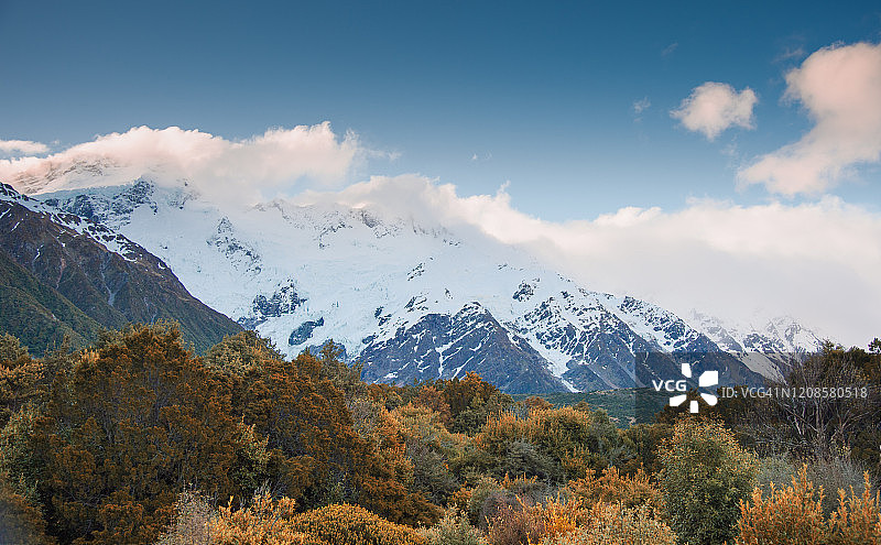 新西兰库克山塔斯曼冰川雪山自然景观图片素材
