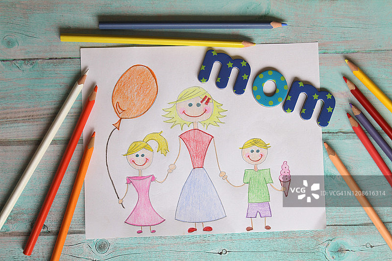 为妈妈画画图片素材