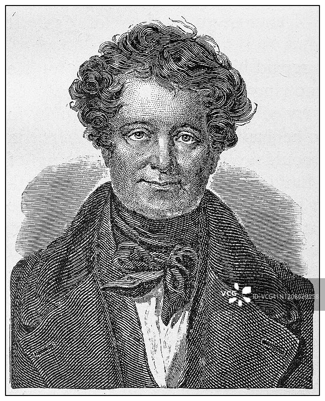 历史名人：丹尼尔·奥康奈尔古董插画图片素材