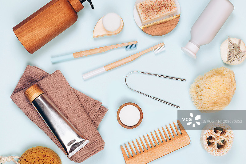 家用浴室用品套装图片素材