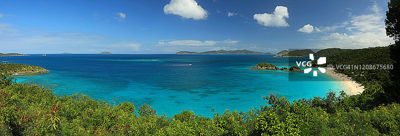 圣约翰岛干湾全景，维尔京群岛图片素材