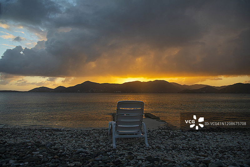 热带岛屿日落图片素材