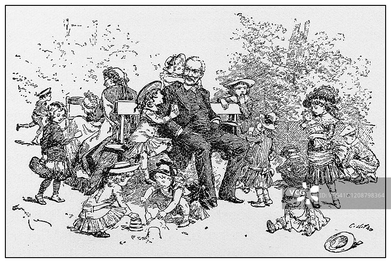 古代插画：历史名人，维克多·雨果图片素材