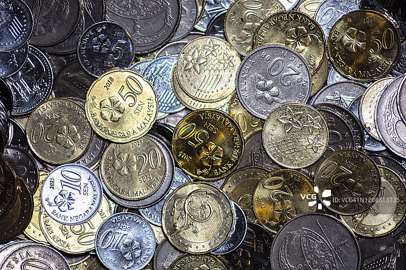 50马来西亚令吉特分币特写图片素材