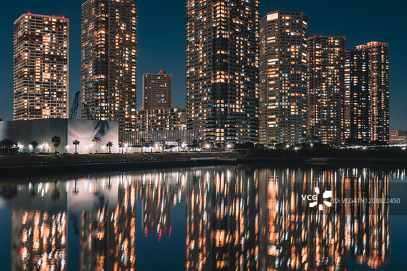 东京海湾夜景图片素材