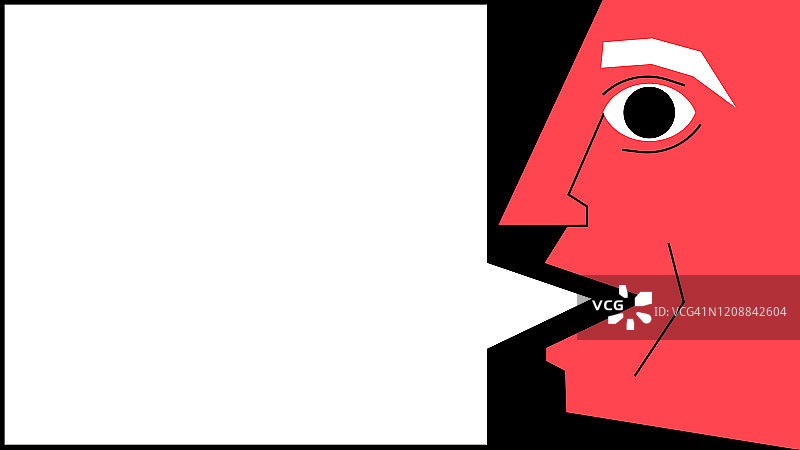 现代简约插画——人脸对话图片素材