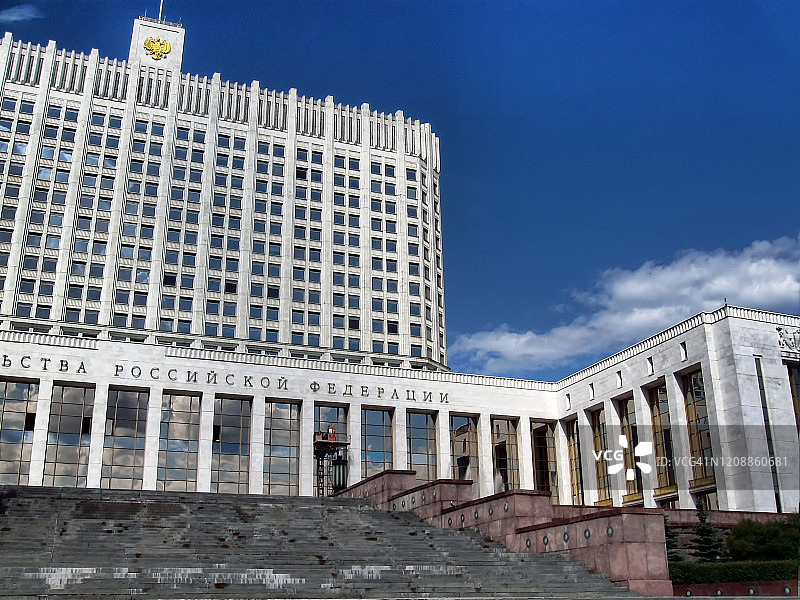 俄罗斯莫斯科白宫及沿岸景色图片素材