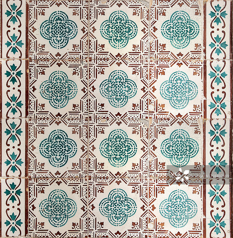 葡萄牙瓷砖无缝图案图片素材