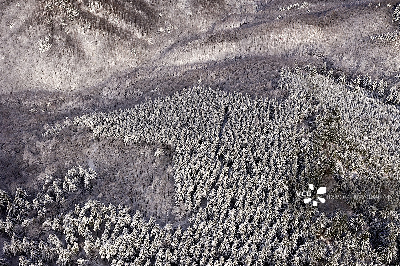 韩国平昌大关岭雪景航拍图片素材