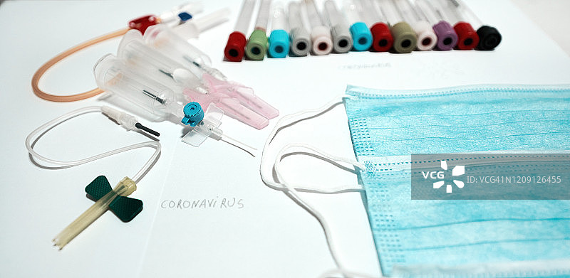 冠状病毒仪器、疫情、冠状病毒诊疗理念。图片素材