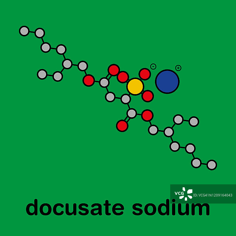多库酯钠药物分子结构图图片素材