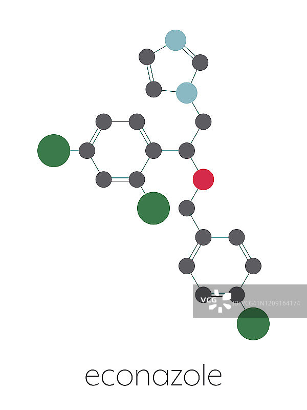 益康唑抗真菌药物分子，图示图片素材