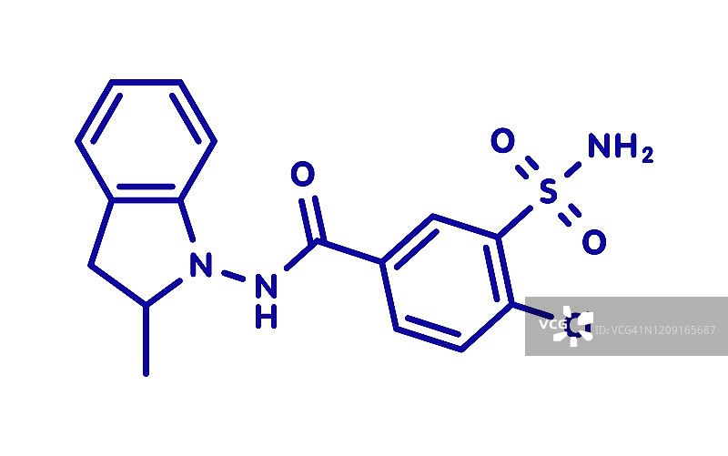 吲达帕胺降压药分子结构图图片素材