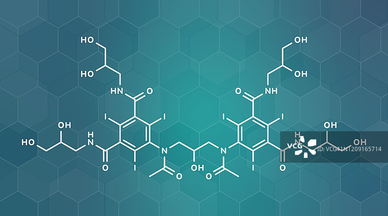 碘海醇造影剂分子结构示意图图片素材