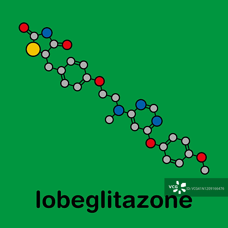Lobeglitazone糖尿病药物分子插画图片素材