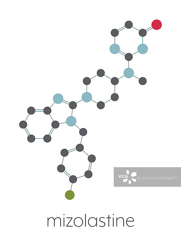 咪唑斯汀抗组胺药分子结构示意图图片素材