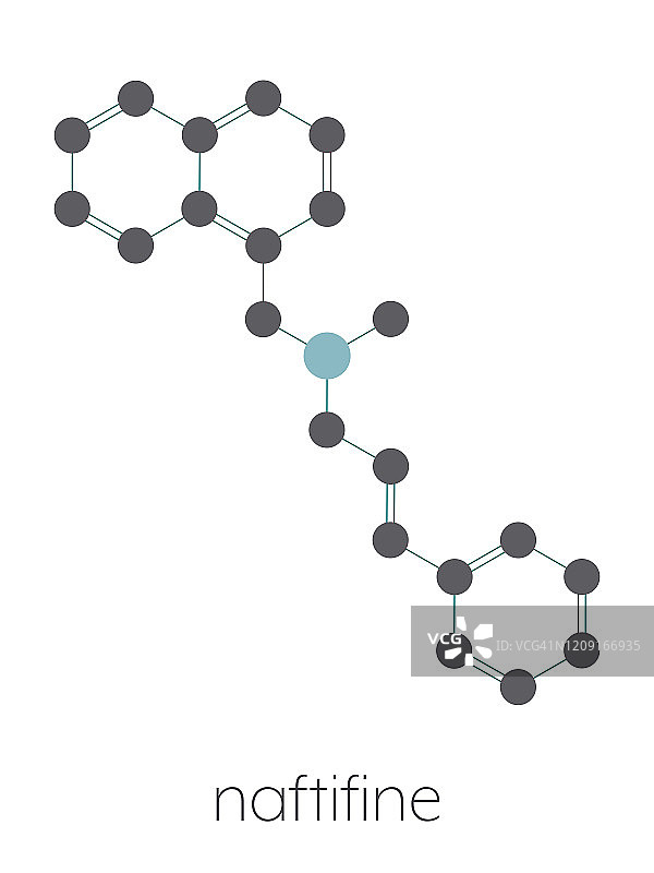萘替芬抗真菌药物分子结构示意图图片素材
