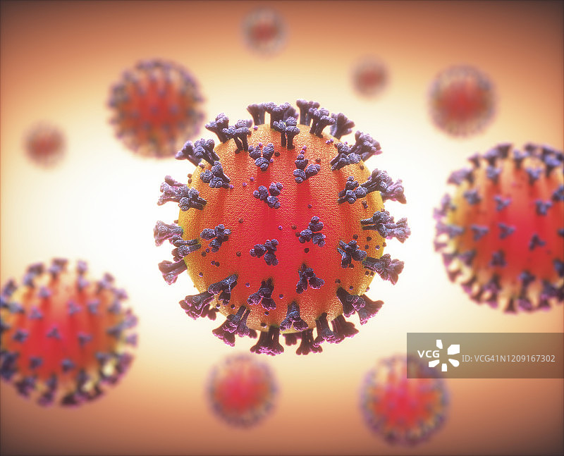 冠状病毒粒子,说明图片素材